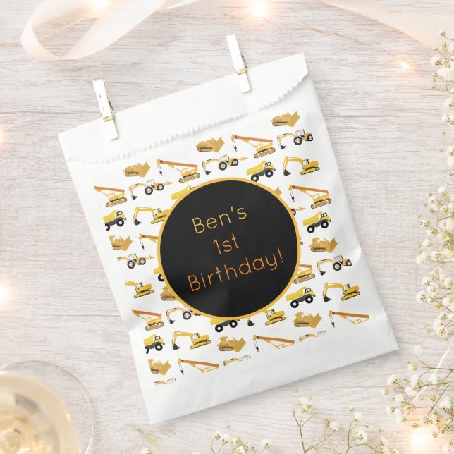 Construction Trucks Favour Bags (Clipped)