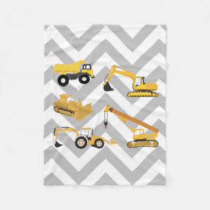 Construction Trucks Fleece Blanket