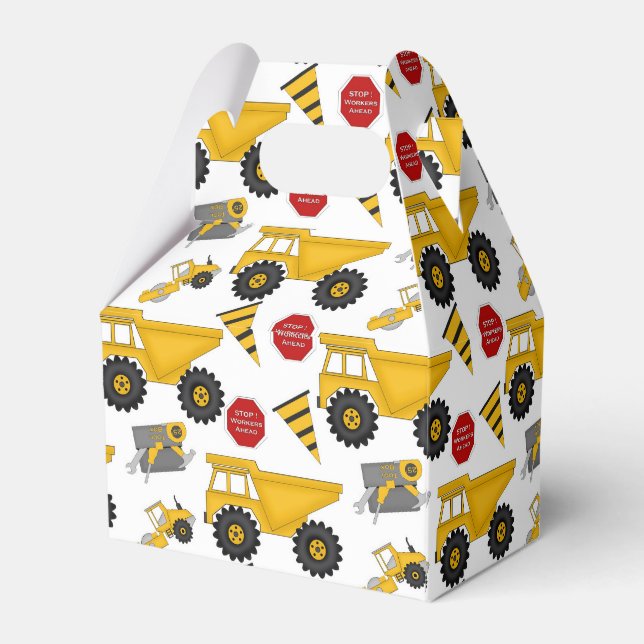 Construction Trucks, Gift Box, Gable Favour Box (Back Side)