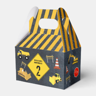 Construction Trucks Heavy Machinery Birthday Boy Favour Box