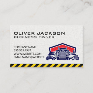 Construction Trucks Illustration Business Card