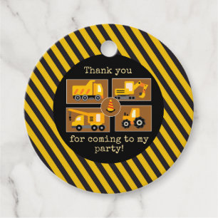 Construction Trucks   Kids Birthday Party  Favour  Tags