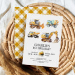 Construction Trucks Kids Birthday Party Invitation<br><div class="desc">Construction Trucks Kids Birthday Party Invitation</div>