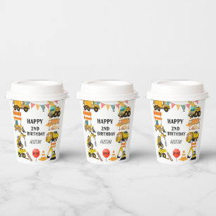 Construction Trucks    Kids Birthday Party   Paper Cups