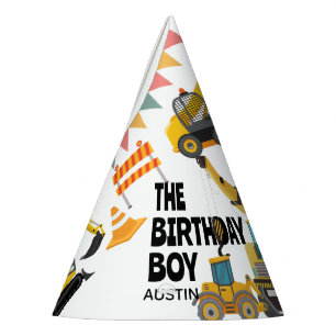Construction Trucks Kids Birthday Party Party Hat