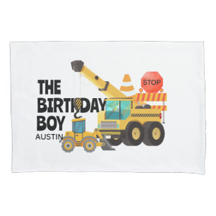 Construction Trucks    Kids Birthday Party   Pillowcase