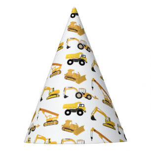 Construction Trucks Kids Party Hat