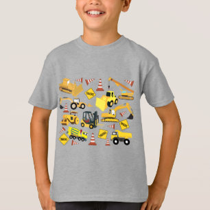 Construction Trucks Pattern T-Shirt