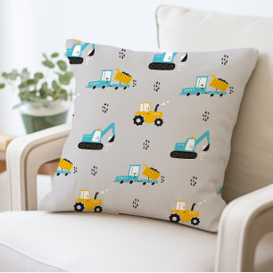 Construction Trucks Pillow, Dump Truck Cushion