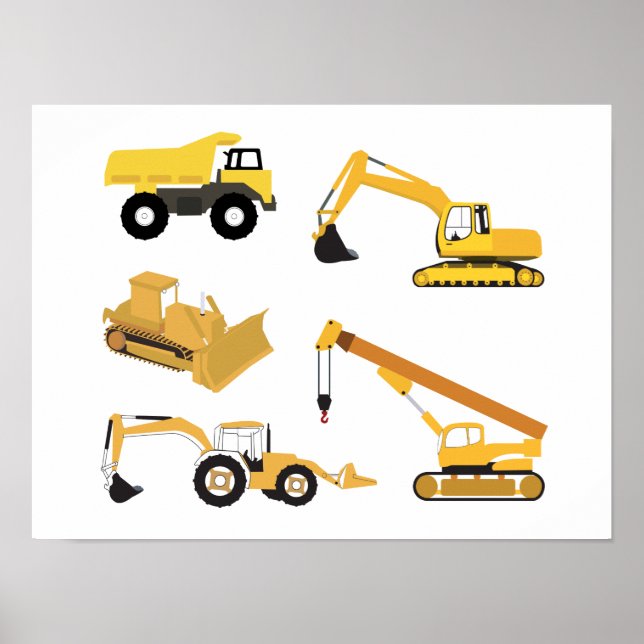 Construction Trucks Poster (Front)
