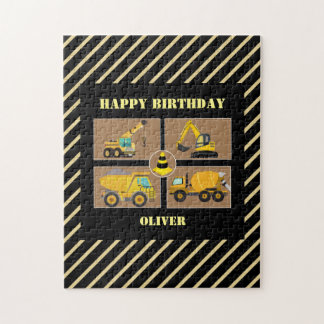 Construction Trucks | Theme Kids Birthday Jigsaw Puzzle