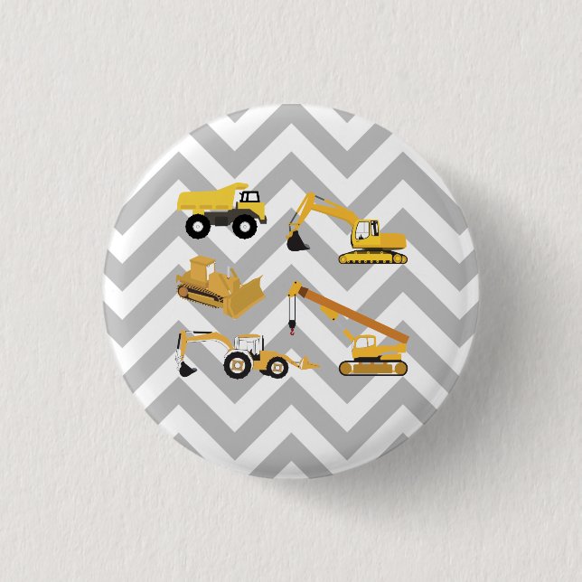 Construction Trucks Zigzag 3 Cm Round Badge (Front)