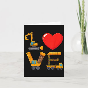 Construction Valentine Love Spelled With Trucks Ex Card