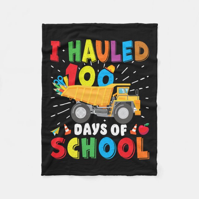 Construction Vehicle 100 Days Of School Apparel Du Fleece Blanket (Front)