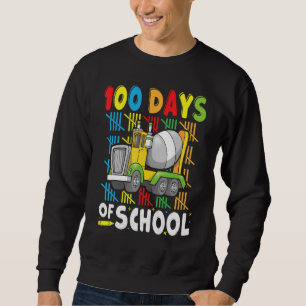 Construction Vehicle 100 days of School Cement Mix Sweatshirt