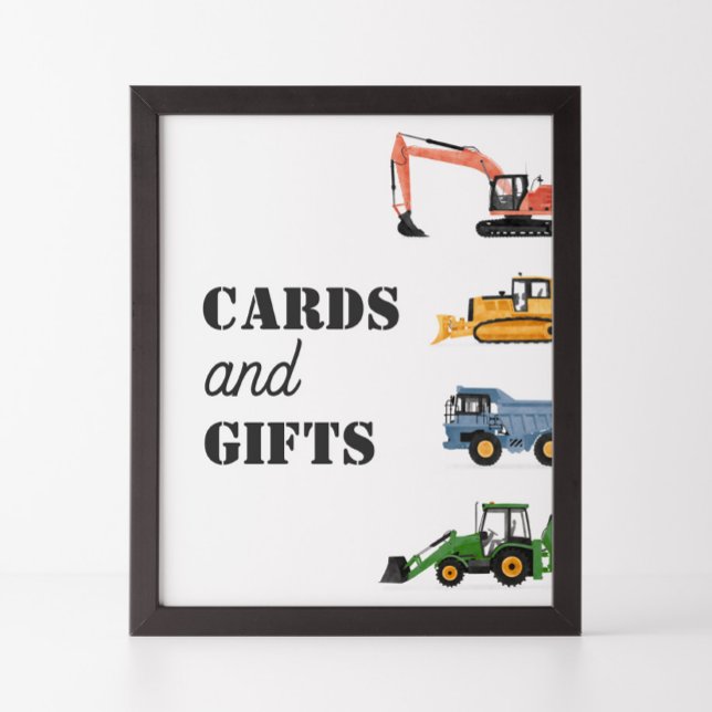 Construction Vehicle Birthday Cards and Gifts Sign (Creator Uploaded)