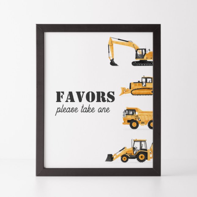 Construction Vehicle Birthday Favours Sign (Creator Uploaded)
