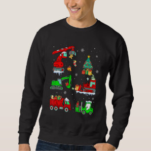Construction Vehicle Christmas Red Trucks Winter B Sweatshirt