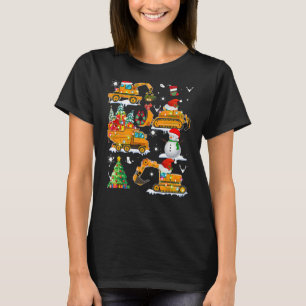 Construction Vehicle Christmas Red Trucks Winter B T-Shirt