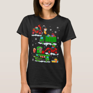 Construction Vehicle Christmas Red Trucks Winter B T-Shirt