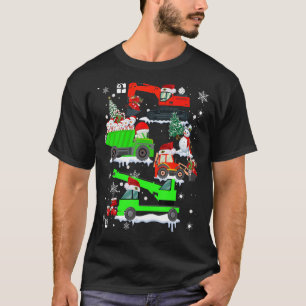 Construction Vehicle Christmas Red Trucks Winter B T-Shirt