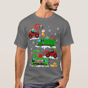 Construction Vehicle Christmas Red Trucks Winter B T-Shirt