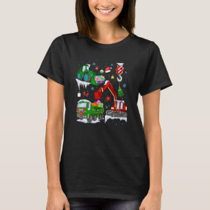 Construction Vehicle Christmas Red Trucks Winter B T-Shirt