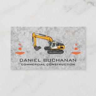 Construction Vehicle Concrete Cones Business Card