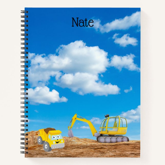 Construction Vehicle Custom Notebook (Front)