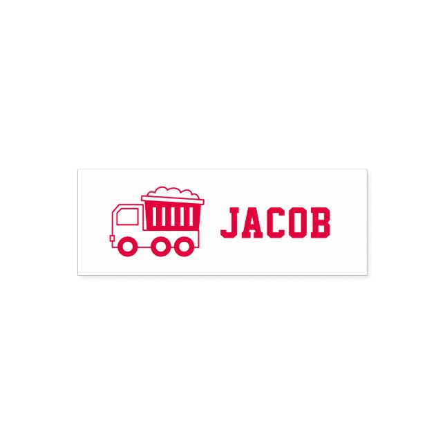 Construction Vehicle Dump Truck Kids Personalised Self-inking Stamp (Design)