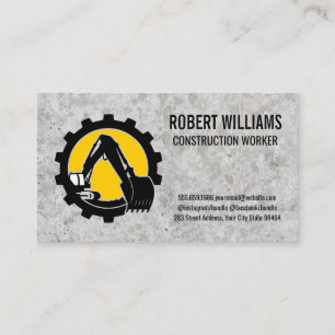 Construction Vehicle Earth Digger Blue Collar Appointment Card