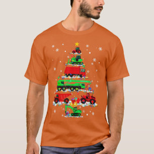 Construction Vehicle Excavator Christmas Tree Funn T-Shirt