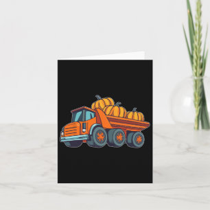 Construction Vehicle Halloween Truck Pumpkin Boys  Card