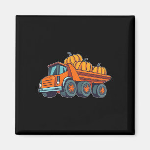 Construction Vehicle Halloween Truck Pumpkin Boys  Magnet