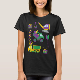 Construction Vehicle Mardi Gras Toddlers Boys T-Shirt