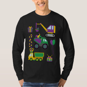 Construction Vehicle Mardi Gras Toddlers Boys T-Shirt