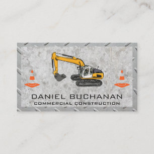 Construction Vehicle Metal and Concrete Business Card