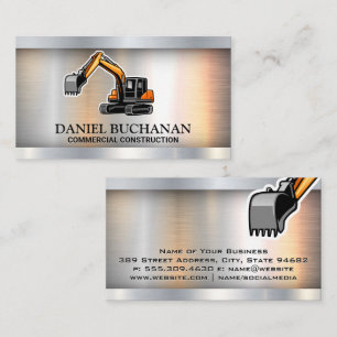 Construction Vehicle   Metallic  Business Card