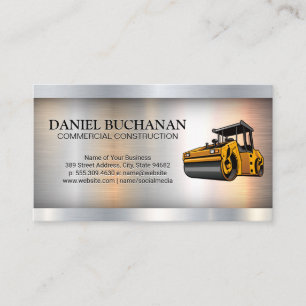 Construction Vehicle Metallic Industrial Business Card