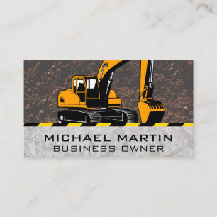 Construction Vehicle Operator Earth Mover Business Card