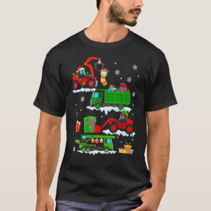 Construction Vehicle Red Trucks Winter Christmas B T-Shirt