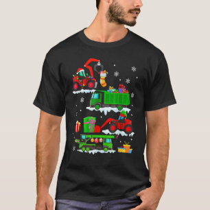 Construction Vehicle Red Trucks Winter Christmas B T-Shirt