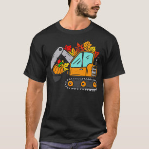 Construction Vehicle Thanksgiving Truck Turkey Boy T-Shirt