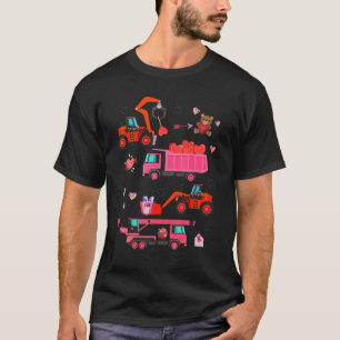 Construction Vehicle Valentines Day Crane Truck Fo T-Shirt