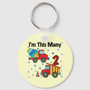 Construction Vehicles 2nd Birthday Gifts Key Ring