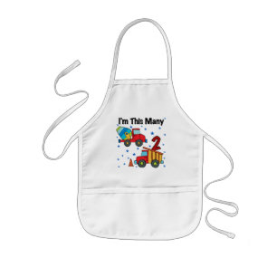 Construction Vehicles 2nd Birthday Gifts Kids Apron