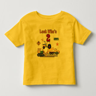 Construction Vehicles 2nd Birthday Toddler T-Shirt
