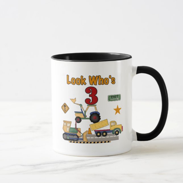 Construction Vehicles 3rd Birthday Tshirts Mug (Right)