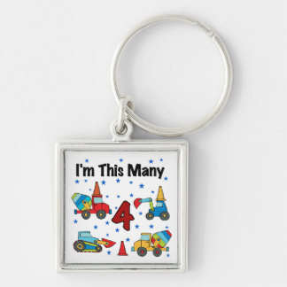 Construction Vehicles 4th Birthday T-shirts Key Ring