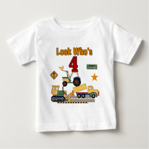 Construction Vehicles 4th Birthday Tshirts